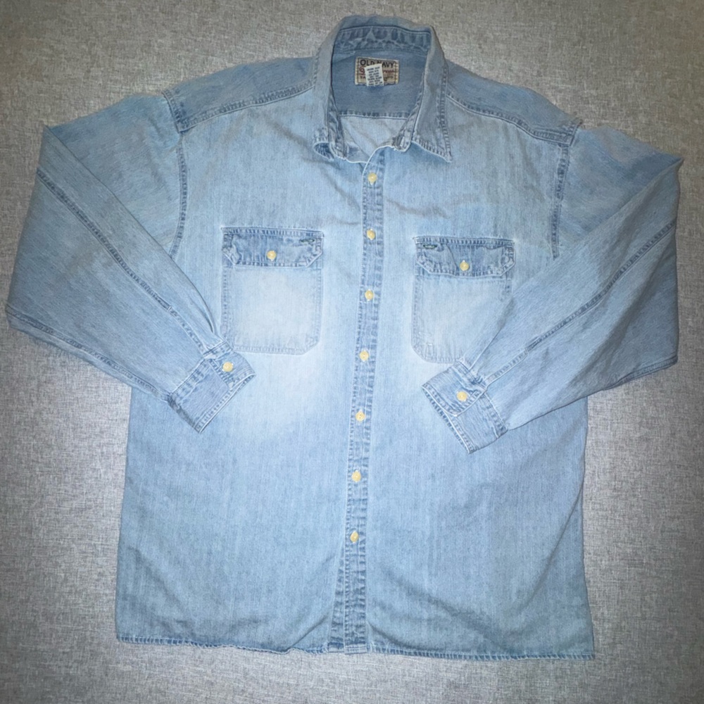 Old Navy Dungarees Blue Denim Shirt - Picture 7 of 12